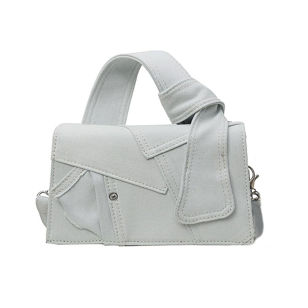Denim Small Square Bag Patchwork Shoulder Handbag Premium Texture o_o